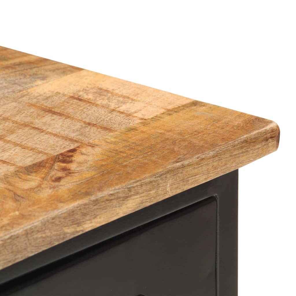 Dressoir 110X30X65 Cm Massief Ruw Mangohout En Staal Bruin