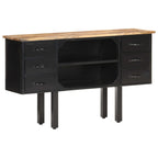 Dressoir 110X30X65 Cm Massief Ruw Mangohout En Staal Bruin