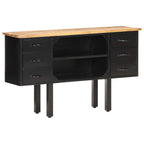 Dressoir 110X30X65 Cm Massief Ruw Mangohout En Staal Bruin