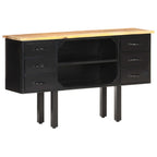 Dressoir 110X30X65 Cm Massief Ruw Mangohout En Staal Bruin