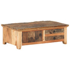 Salontafel 90X50X31 Cm Massief Gerecycled Hout Zwart