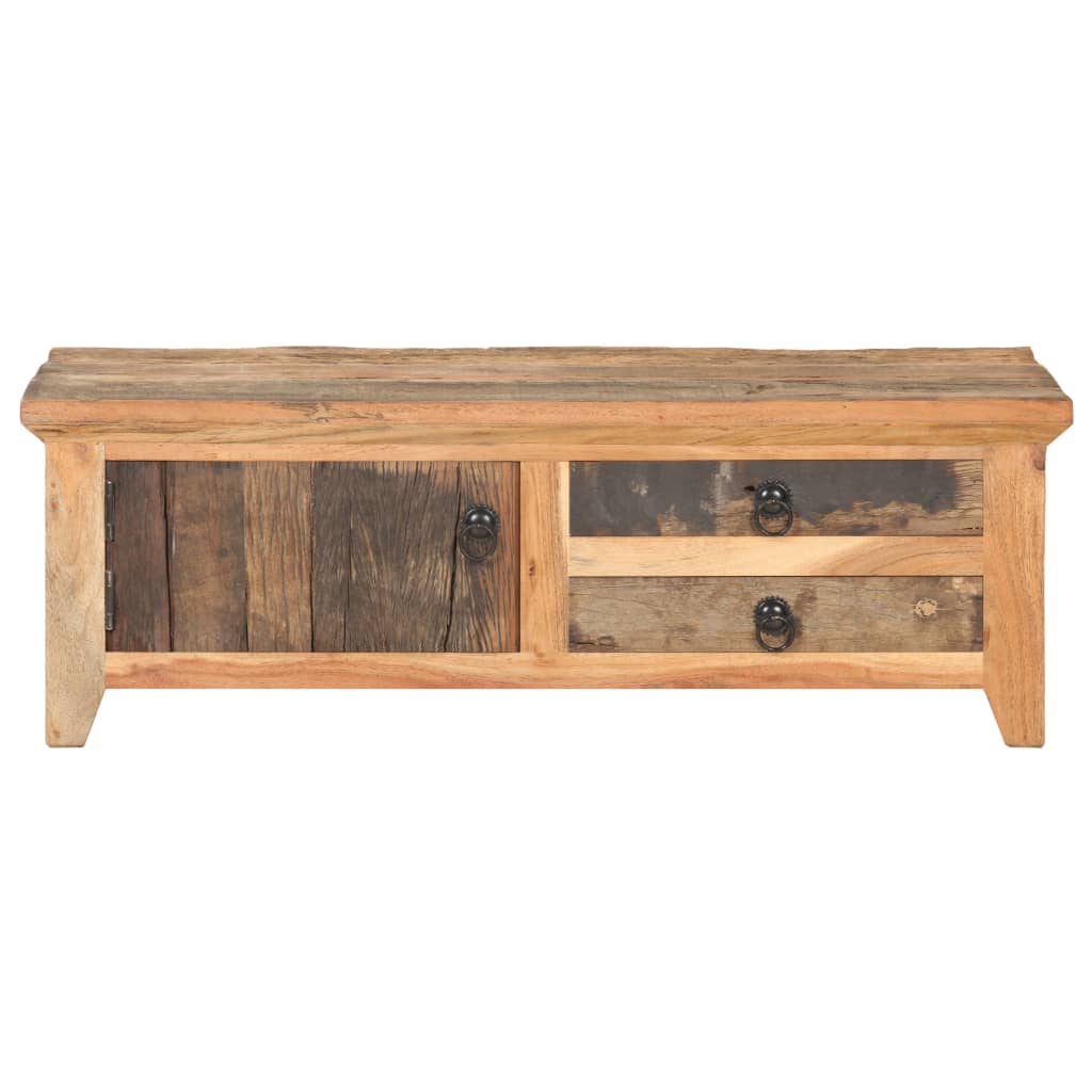 Salontafel 90X50X31 Cm Massief Gerecycled Hout Zwart