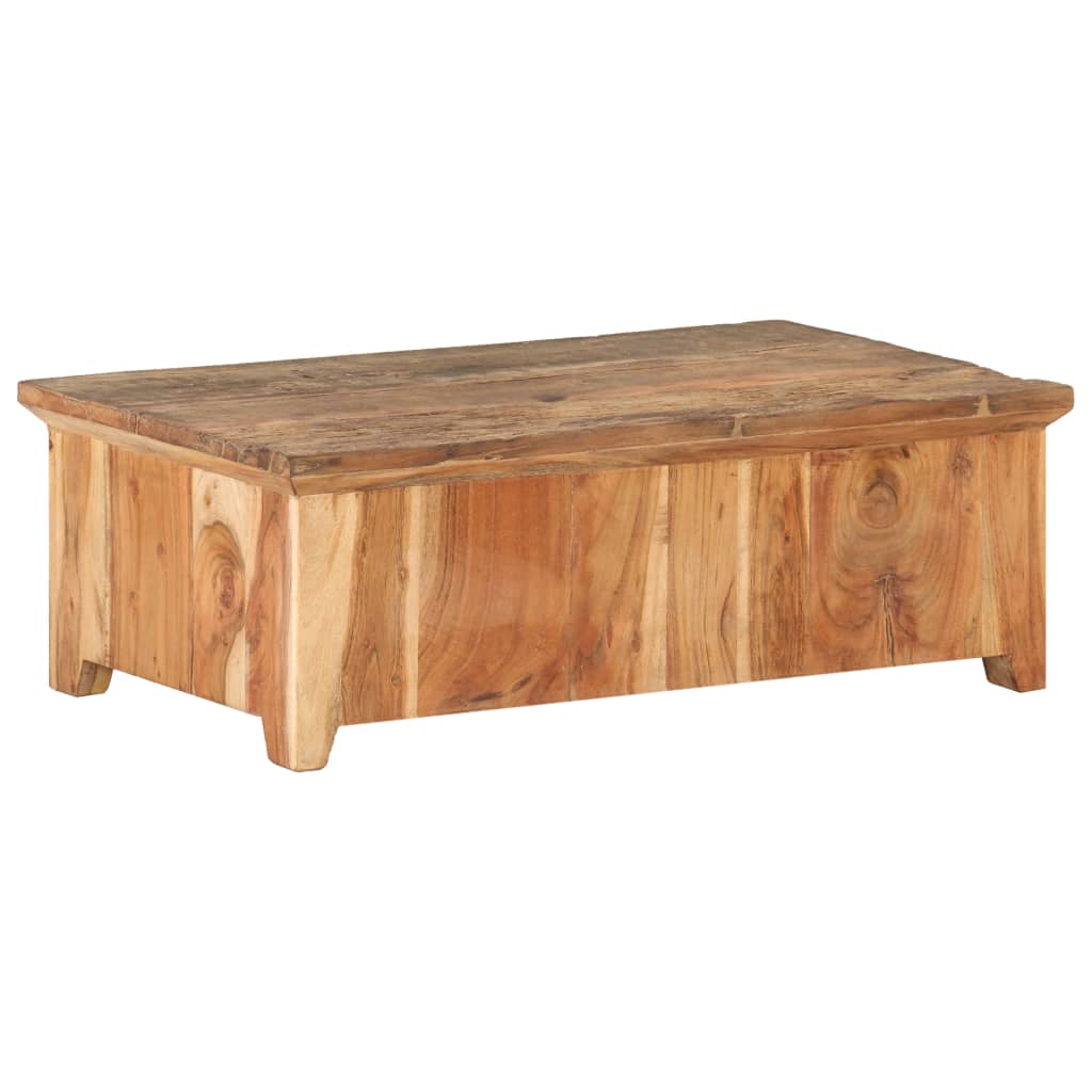 Salontafel 90X50X31 Cm Massief Gerecycled Hout Zwart
