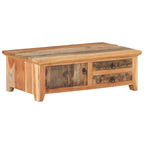 Salontafel 90X50X31 Cm Massief Gerecycled Hout Zwart