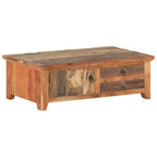 Salontafel 90X50X31 Cm Massief Gerecycled Hout Zwart