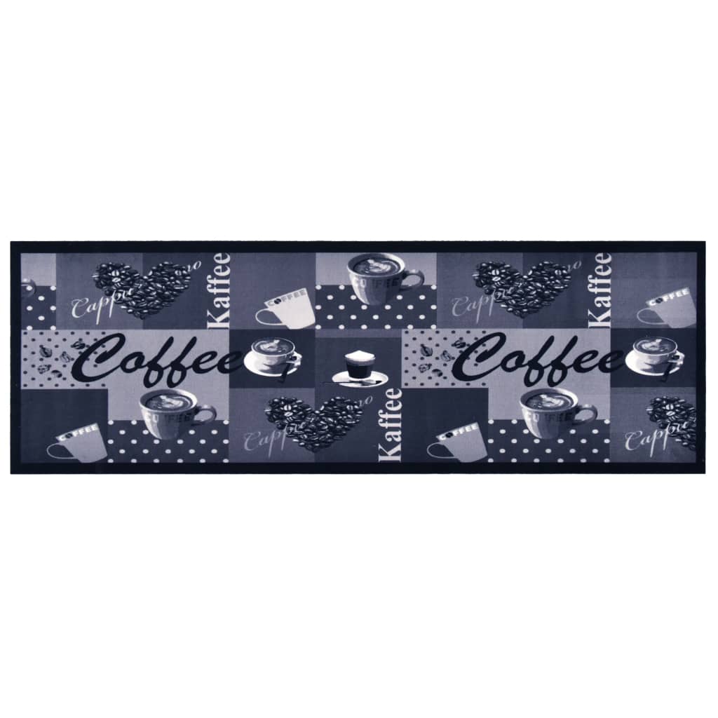 Keukenmat Wasbaar Coffee Koffiekleurig En Blauw