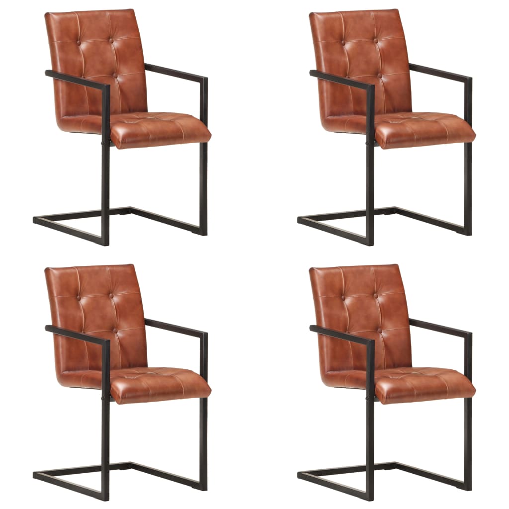 Eetkamerstoelen Echt Leer Bruin