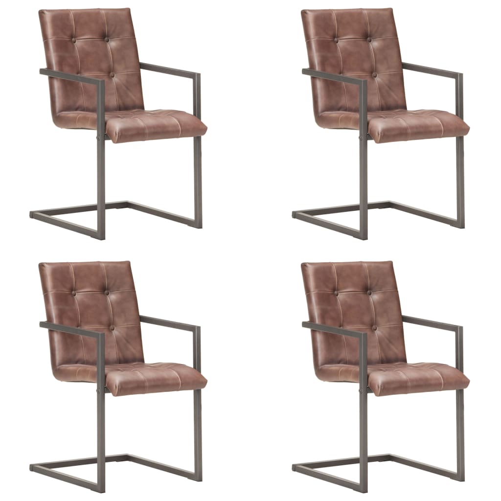 Eetkamerstoelen Echt Leer Bruin