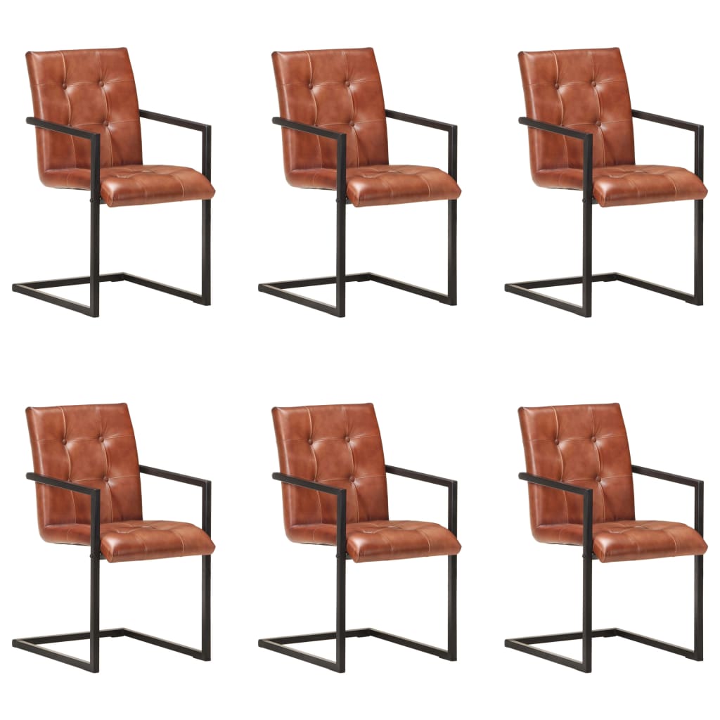 Eetkamerstoelen Echt Leer Bruin
