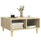 Salontafel 60X60X30 Cm Bewerkt Hout Kleurig