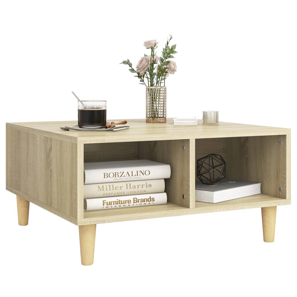 Salontafel 60X60X30 Cm Bewerkt Hout Kleurig
