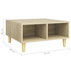 Salontafel 60X60X30 Cm Bewerkt Hout Kleurig