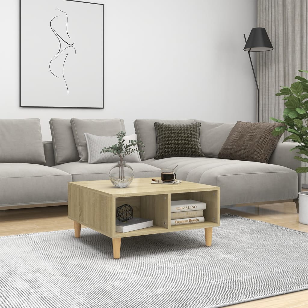 Salontafel 60X60X30 Cm Bewerkt Hout Kleurig