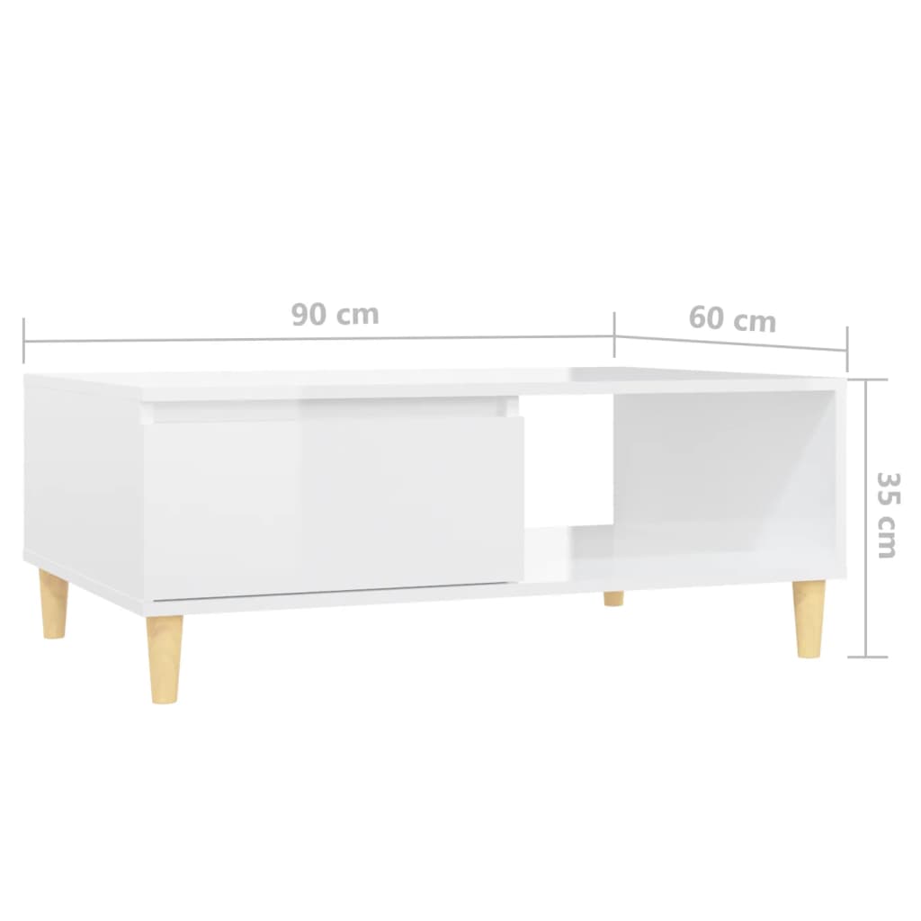 Salontafel 90X60X35 Cm Bewerkt Hout
