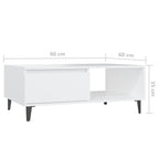 Salontafel 90X60X35 Cm Bewerkt Hout