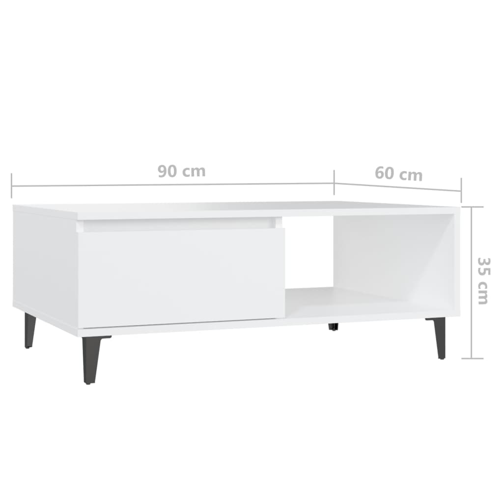 Salontafel 90X60X35 Cm Bewerkt Hout