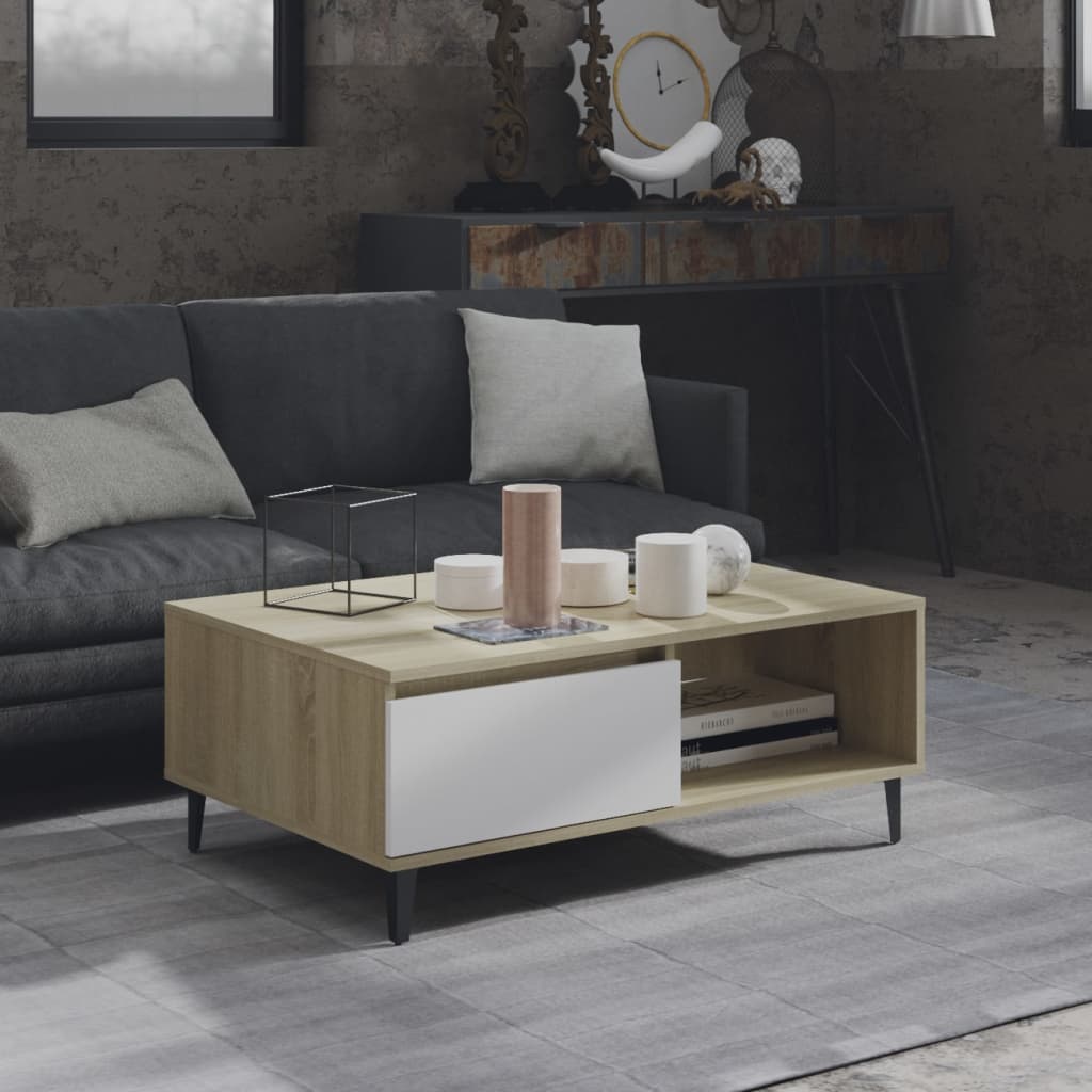 Salontafel 90X60X35 Cm Bewerkt Hout