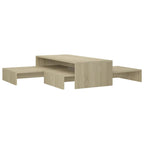 Salontafelset 100X100X26,5 Cm Bewerkt Hout Kleurig