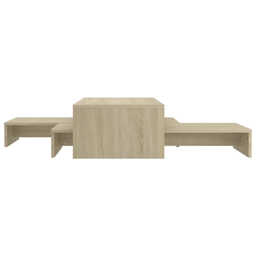 Salontafelset 100X100X26,5 Cm Bewerkt Hout Kleurig