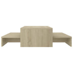 Salontafelset 100X100X26,5 Cm Bewerkt Hout Kleurig