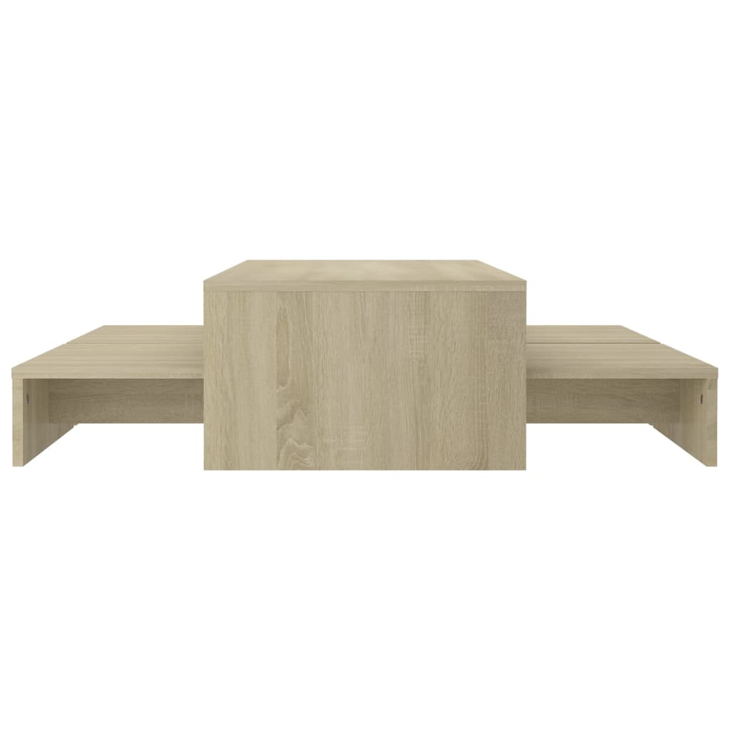 Salontafelset 100X100X26,5 Cm Bewerkt Hout Kleurig