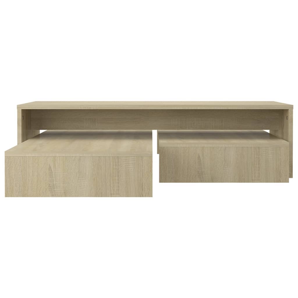 Salontafelset 100X100X26,5 Cm Bewerkt Hout Kleurig