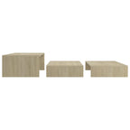 Salontafelset 100X100X26,5 Cm Bewerkt Hout Kleurig