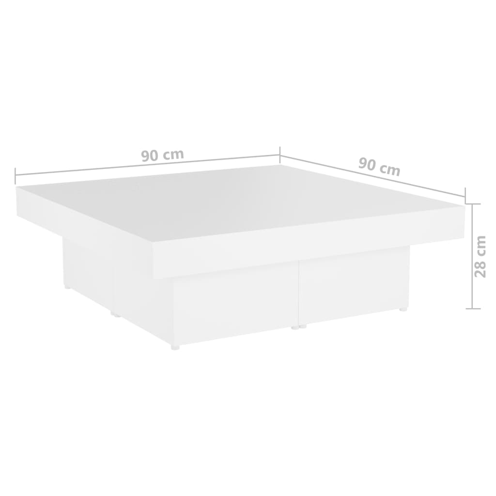 Salontafel 90X90X28 Cm Bewerkt Hout