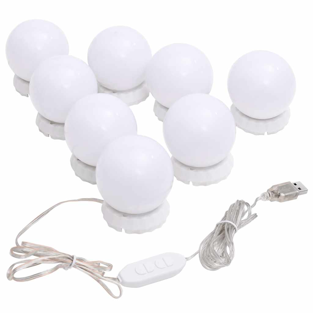 Wandspiegel Met Led-Lampen Rond Glas
