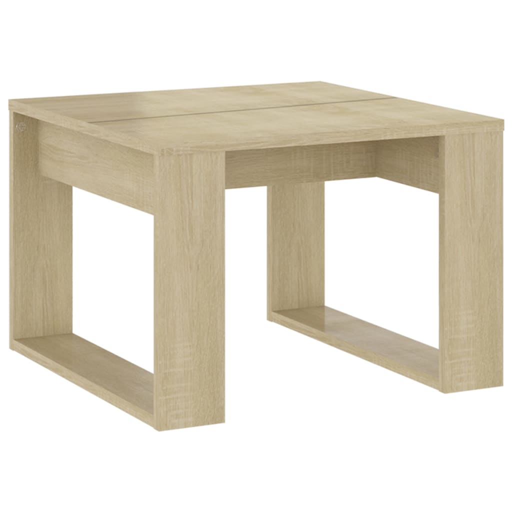 Bijzettafel 50X50X35 Cm Bewerkt Hout Kleurig