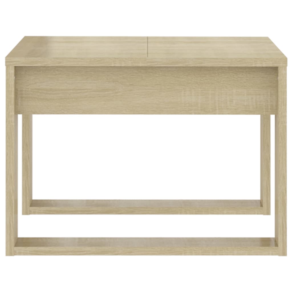 Bijzettafel 50X50X35 Cm Bewerkt Hout Kleurig