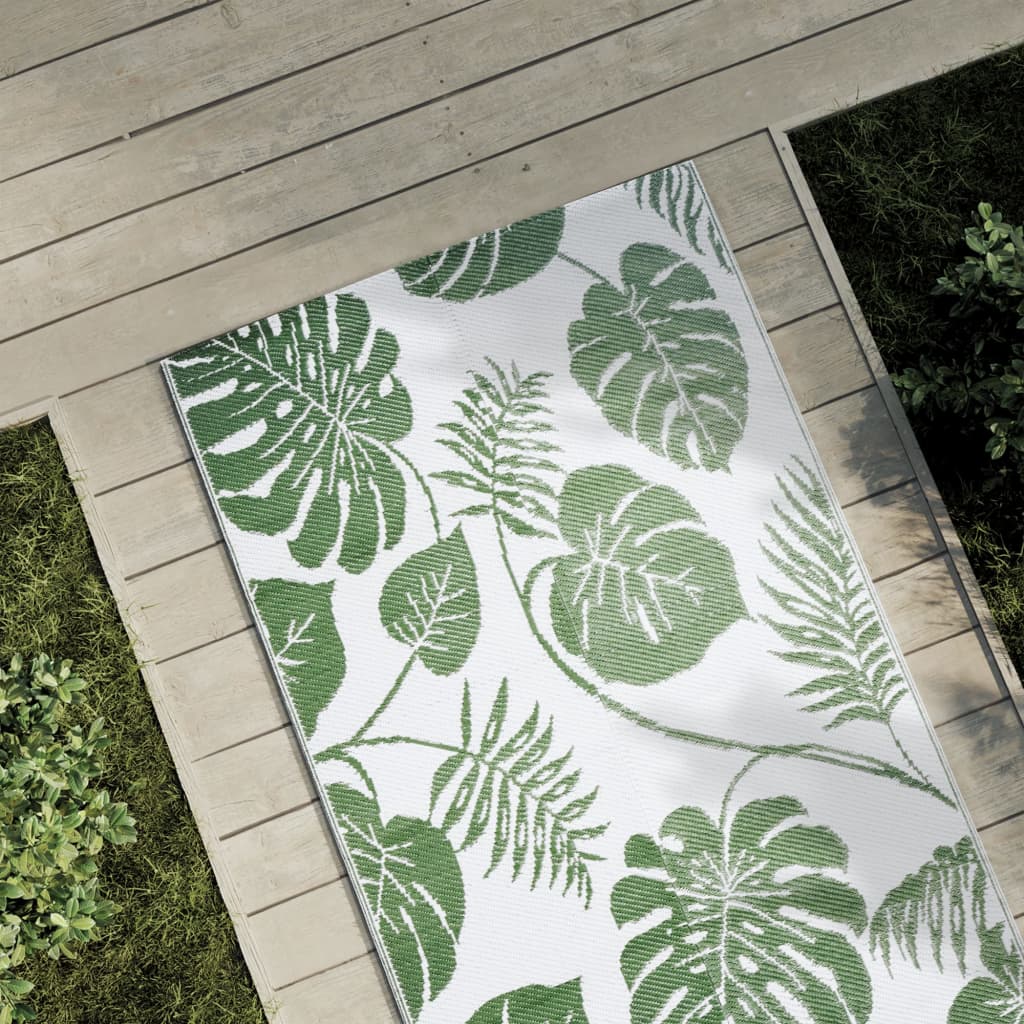 Buitenkleed Arakil Ø160 Cm Polypropeen Groen Groen Bladpatroon