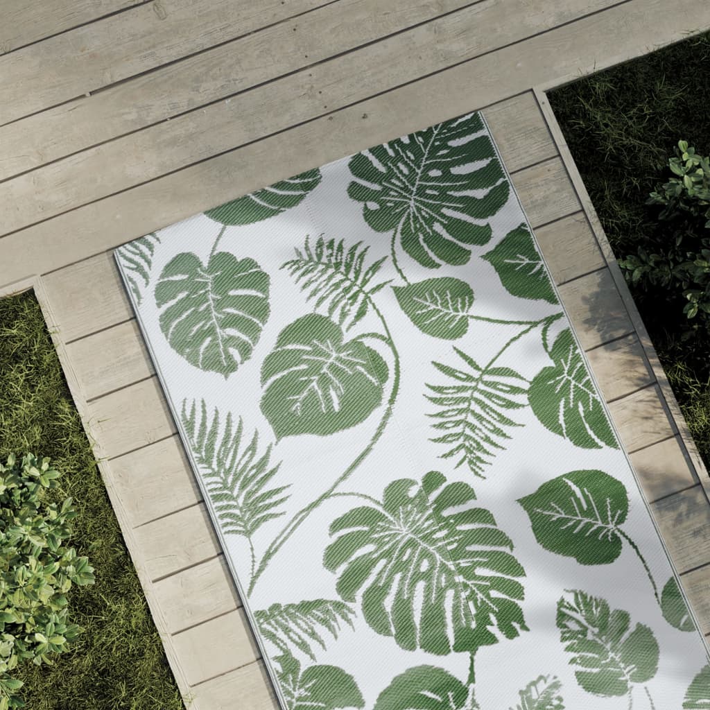 Buitenkleed Arakil Ø160 Cm Polypropeen Groen Groen Bladpatroon
