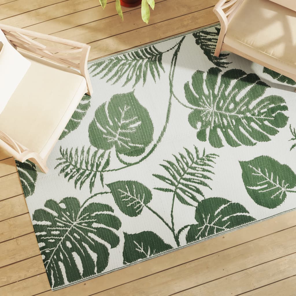 Buitenkleed Arakil Ø160 Cm Polypropeen Groen Groen Bladpatroon