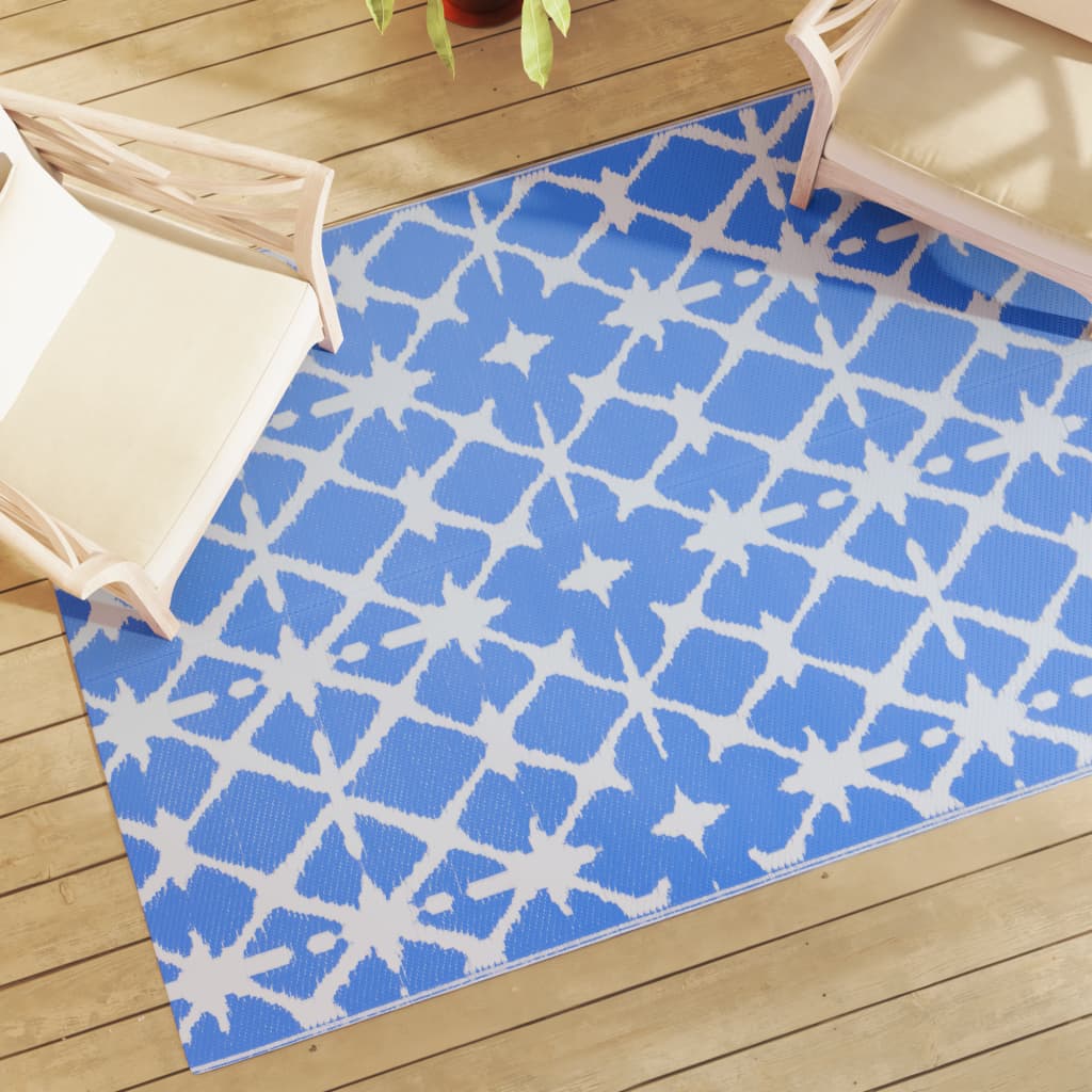 Buitenkleed Arakil Ø200 Cm Polypropeen Blauw En Wit