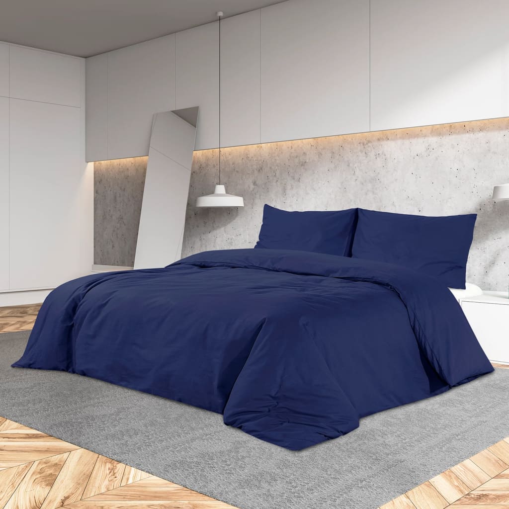 Dekbedovertrekset 135X200 Cm Microvezel Marine Blauw