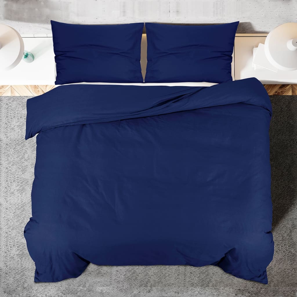 Dekbedovertrekset 140X200 Cm Microvezel Marine Blauw