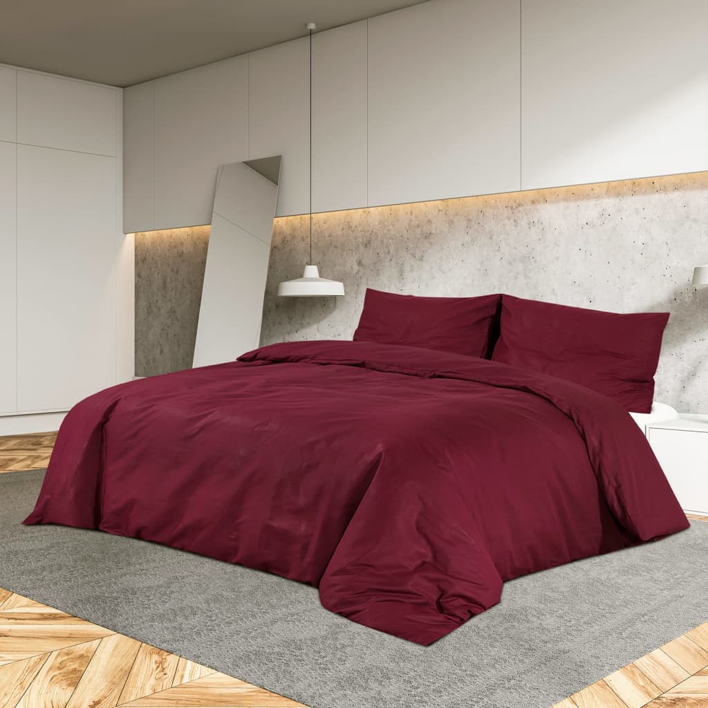 Dekbedovertrekset Lichtgewicht 135X200 Cm Microvezel Bordeaux Rood