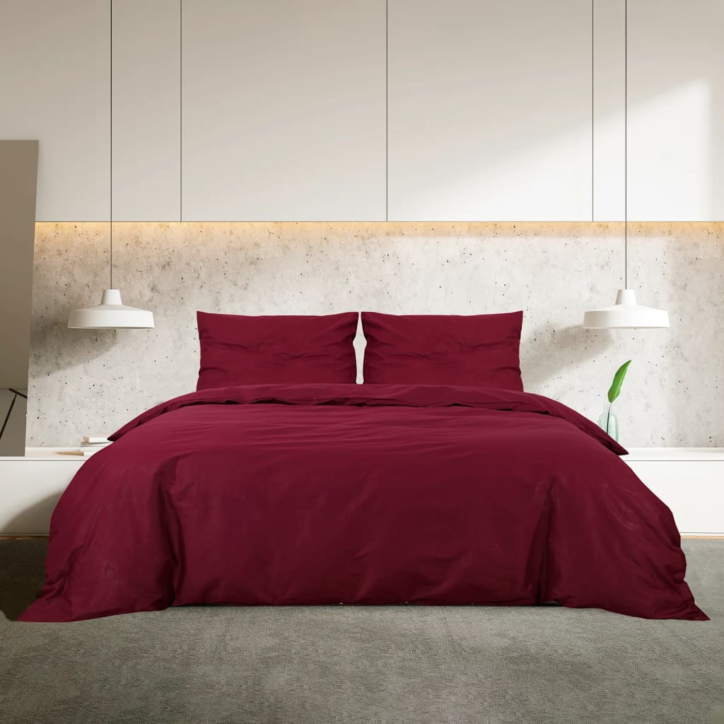 Dekbedovertrekset Lichtgewicht 135X200 Cm Microvezel Bordeaux Rood