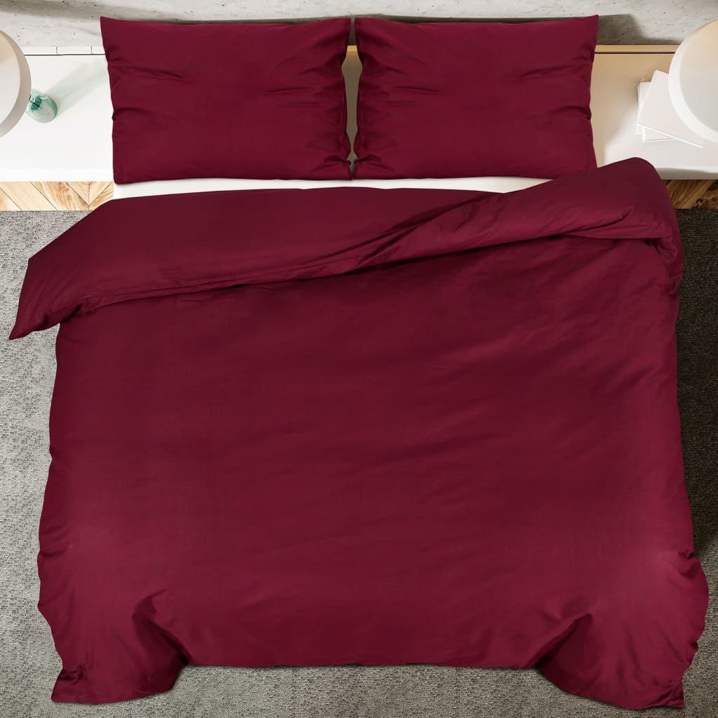 Dekbedovertrekset Lichtgewicht 135X200 Cm Microvezel Bordeaux Rood