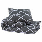 Dekbedovertrekset 240X220 Cm Katoen Grijs Donkergrijs En Wit