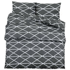 Dekbedovertrekset 225X220 Cm Katoen Grijs Donkergrijs En Wit