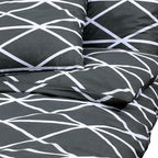 Dekbedovertrekset 225X220 Cm Katoen Grijs Donkergrijs En Wit