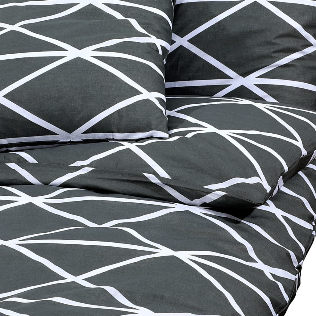 Dekbedovertrekset 260X220 Cm Katoen Grijs Donkergrijs En Wit
