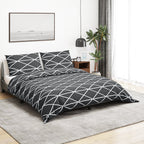 Dekbedovertrekset 260X220 Cm Katoen Grijs Donkergrijs En Wit