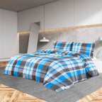 Dekbedovertrekset 240X220 Cm Katoen Blauw En Grijs