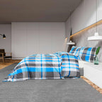 Dekbedovertrekset 220X240 Cm Katoen Blauw En Grijs