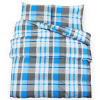 Dekbedovertrekset 135X200 Cm Katoen Blauw En Grijs