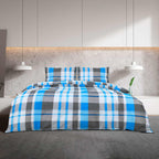 Dekbedovertrekset 135X200 Cm Katoen Blauw En Grijs