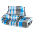 Dekbedovertrekset 135X200 Cm Katoen Blauw En Grijs